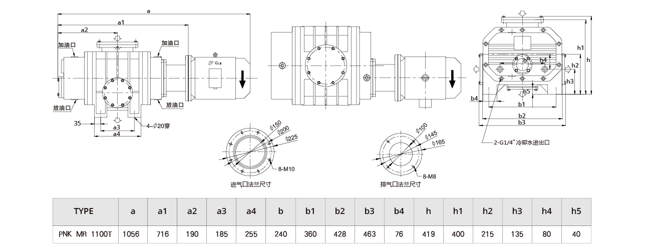 PNK MR 1100T羅茨真(zhēn)空泵 PNK MR 1100T羅茨真空泵