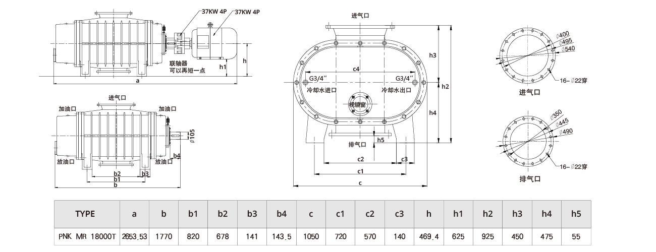 PNK MR 18000T羅茨真空泵 PNK MR 18000T羅(luó)茨真空泵