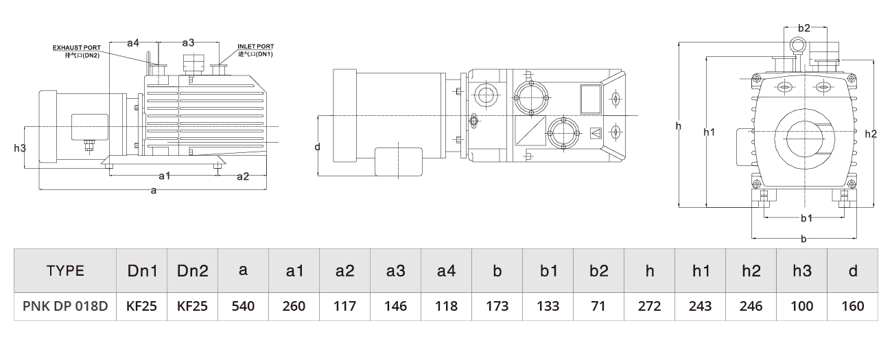 PNK DP 018D雙級旋片真空泵 PNK DP 018D雙級旋片真空泵